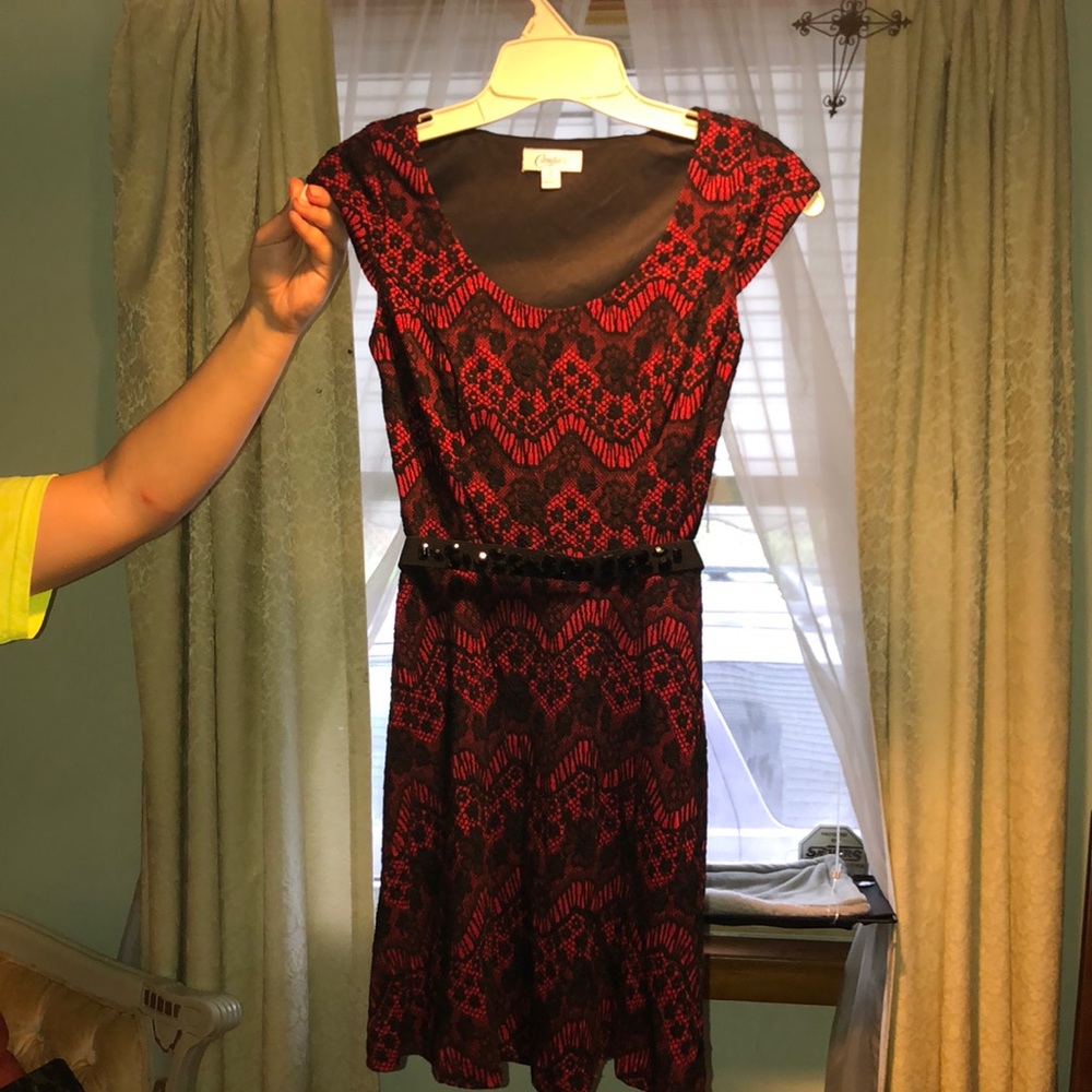 Red and black dress